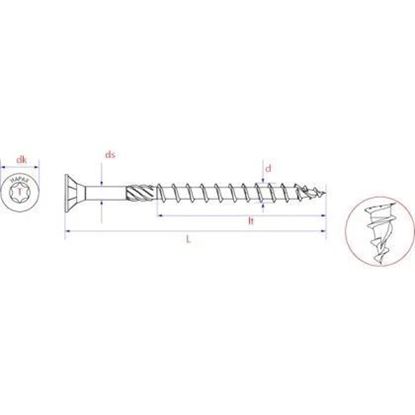 Picture of Hapax construction screw torx flenskop 6x180 ZN 100 st