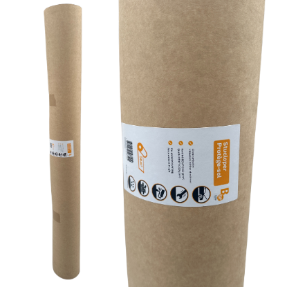 Afbeeldingen van BP De Witte Heavy Stucloper Protectiekarton Eco Bruin Wit 50m2