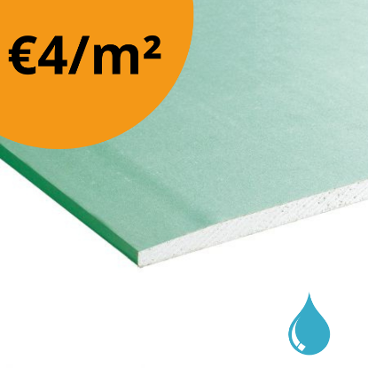 Afbeeldingen van Gipsplaat Groen WR AK 250x60 cm 13mm LOT